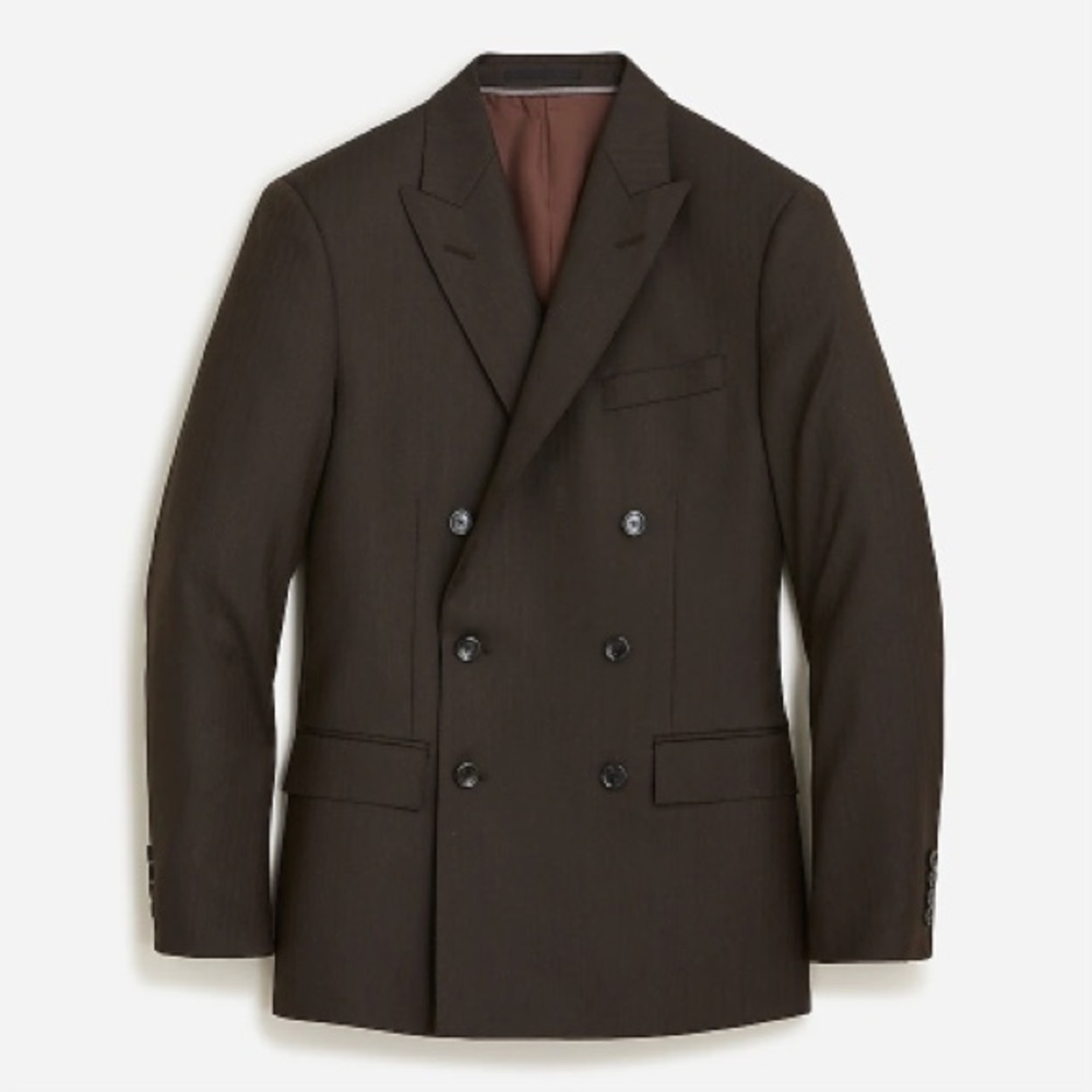 J Crew Ludlow Slim-fit suit jacket in Italian wool Cigar Brown  42/R